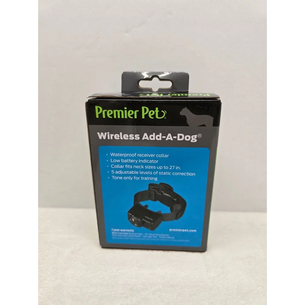 Premier Pet Wireless Add-A-Dog Receiver Collar Waterproof Static Black New